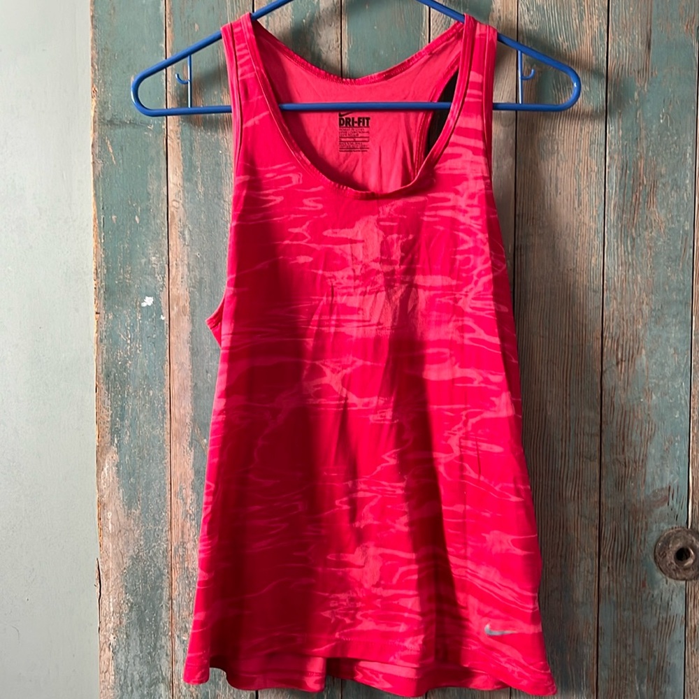 Nike Dri-fit women’s medium razorback red pink tie dye tank top